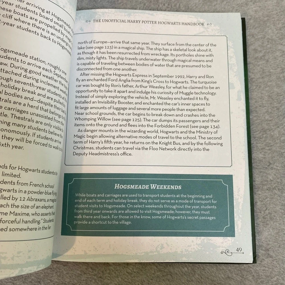 Media Lab Books Harry Potter Hogwarts Handbook Green Unofficial Guide EUC